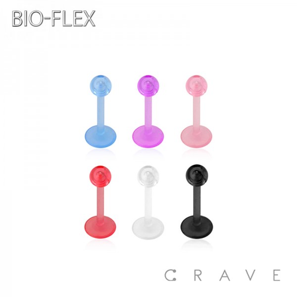 BIO-FLEX LABRETS WITH UV ACRYLIC BALL SET