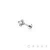 MULTI CZ CLOVER FLOWER TOP THREADLESS (PUSH IN) 316L SURGICAL STEEL LABRET SET