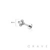 MULTI CZ CLOVER FLOWER TOP THREADLESS (PUSH IN) 316L SURGICAL STEEL LABRET SET