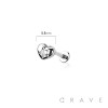 HEART BEZEL CZ TOP THREADLESS (PUSH IN) 316L SURGICAL STEEL LABRET SET