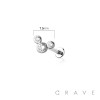 TRIPLE BEZEL CZ TOP THREADLESS (PUSH IN) 316L SURGICAL STEEL LABRET SET
