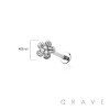 PLUMERIA HAWAII FLOWER CZ TOP THREADLESS (PUSH IN) 316L SURGICAL STEEL LABRET SET