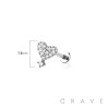 HEART MULTI CZ TOP THREADLESS (PUSH IN) 316L SURGICAL STEEL LABRET SET