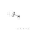 SQUARE ROUND BEZEL CZ TOP THREADLESS (PUSH IN) 316L SURGICAL STEEL LABRET SET