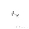 SQUARE ROUND BEZEL CZ TOP THREADLESS (PUSH IN) 316L SURGICAL STEEL LABRET SET