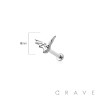 BAT WING TOP THREADLESS (PUSH IN) 316L SURGICAL STEEL LABRET SET