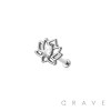 LOTUS FLOWER CZ TOP THREADLESS (PUSH IN) 316L SURGICAL STEEL LABRET SET