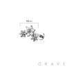 MULTI CZ TRIPLE FLOWER TOP THREADLESS (PUSH IN) 316L SURGICAL STEEL LABRET SET