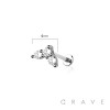 MULTI CZ TRIPLE STAR BEZEL TOP THREADLESS (PUSH IN) 316L SURGICAL STEEL LABRET SET