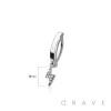 316L SURGICAL STEEL MULTI CZ LIGTHNING RAIL CLICKER BELLY RING
