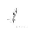316L SURGICAL STEEL MULTI CZ CANDY DROP RAIL CLICKER BELLY RING
