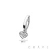 316L SURGICAL STEEL MULTI CZ HEART RAIL CLICKER BELLY RING