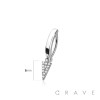 316L SURGICAL STEEL MULTI CZ TINY EDGY SPIKE RAIL CLICKER BELLY RING