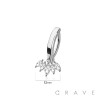 316L SURGICAL STEEL MULTI CZ 5 MARQUISE FAN REVERSE RAIL CLICKER BELLY RING