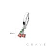 316L SURGICAL STEEL MULTI CZ CHERRY RAIL CLICKER BELLY RING