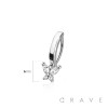 316L SURGICAL STEEL MULTI CZ BUTTERFLY RAIL CLICKER BELLY RING