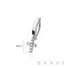 316L SURGICAL STEEL MULTI CZ CROSS RAIL CLICKER BELLY RING