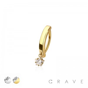 316L SURGICAL STEEL MULTI CZ STAR RAIL CLICKER BELLY RING