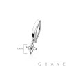 316L SURGICAL STEEL MULTI CZ CLOVER FLOWER RAIL CLICKER BELLY RING