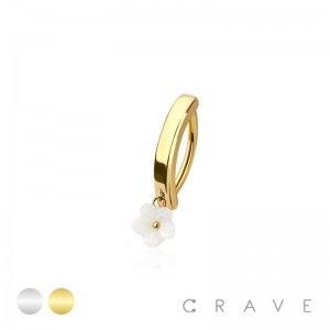 316L SURGICAL STEEL ENAMEL RESIN FLOWER RAIL CLICKER BELLY RING