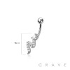 316L SURGICAL STEEL MULTI CZ NON DANGLE BELLY BUTTON NAVEL RING 