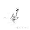 316L SURGICAL STEEL MULTI CZ BUTTERLFY NON DANGLE BELLY BUTTON NAVEL RING 