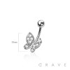 316L SURGICAL STEEL MULTI CZ BUTTERLFY NON DANGLE BELLY BUTTON NAVEL RING 