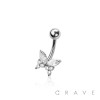 316L SURGICAL STEEL MULTI CZ BUTTERLFY BELLY BUTTON NAVEL RING 