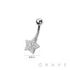 316L SURGICAL STEEL MULTI CZ STAR NON DANGLE BELLY BUTTON NAVEL RING 