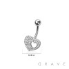 316L SURGICAL STEEL MULTI CZ HEART NON DANGLE BELLY BUTTON NAVEL RING 