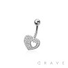 316L SURGICAL STEEL MULTI CZ HEART BELLY BUTTON NAVEL RING 