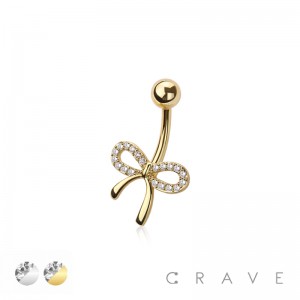 316L SURGICAL STEEL MULTI CZ RIBBON NON DANGLE BELLY BUTTON NAVEL RING 