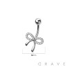 316L SURGICAL STEEL MULTI CZ RIBBON NON DANGLE BELLY BUTTON NAVEL RING 