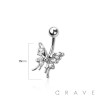 316L SURGICAL STEEL MULTI CZ BUTTERFLY NON DANGLE BELLY BUTTON NAVEL RING 