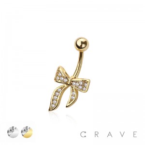 316L SURGICAL STEEL MULTI CZ RIBBON NON DANGLE BELLY BUTTON NAVEL RING 