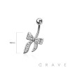 316L SURGICAL STEEL MULTI CZ RIBBON NON DANGLE BELLY BUTTON NAVEL RING 