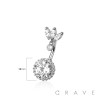 316L SURGICAL STEEL MULTI CZ MARQUISE FAN TOP BEZEL NON DANGLE MULTI CZ BOTTOM BELLY BUTTON NAVEL RING 