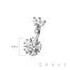 316L SURGICAL STEEL MULTI CZ MARQUISE FAN TOP BEZEL NON DANGLE MULTI CZ FLOWER BELLY BUTTON NAVEL RING 