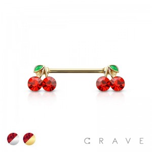 CHERRY ENDS 316L SURGICAL STEEL NIPPLE BAR