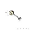 EPOXY ACRYLIC POWER SIGN ON-OFF 316L SURGICAL STEEL TONGUE BARBELL