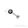 EPOXY ACRYLIC BLACK STAR 316L SURGICAL STEEL TONGUE BARBELL