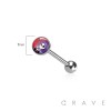 EPOXY ACRYLIC GRIM REAPER 316L SURGICAL STEEL TONGUE BARBELL