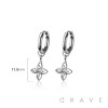 PAIR OF 316L STAINLESS STEEL HUGGIE/HOOP VENETIAN PRINCESS MULTI CZ DANGLE EARRINGS