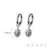 PAIR OF 316L STAINLESS STEEL HUGGIE/HOOP LION HEAD DANGLE EARRINGS