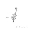 316L SURGICAL STEEL MULTI CZ FLOWER NON DANGLE BELLY BUTTON NAVEL RING 