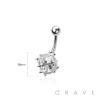 316L SURGICAL STEEL MULTI CZ ROUND SPHERE NON DANGLE BELLY BUTTON NAVEL RING 