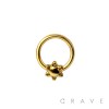 316L SURGICAL STEEL SUN FLOWER SEPTUM HINGED SEGMENT HOOP RING