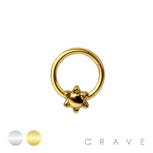 316L SURGICAL STEEL SUN FLOWER SEPTUM HINGED SEGMENT HOOP RING