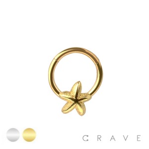 316L SURGICAL STEEL STARFISH SEPTUM HINGED SEGMENT HOOP RING