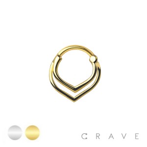 316L SURGICAL STEEL TRINITY V SEPTUM HINGED SEGMENT HOOP RING